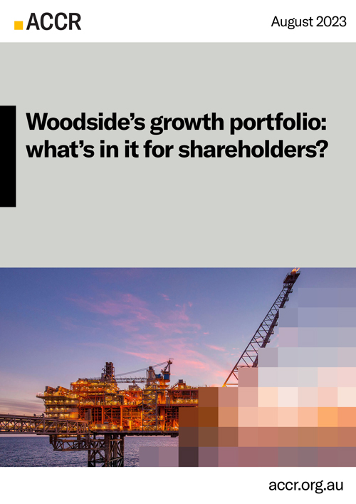 Cover page of the Woodside’s growth portfolio: what’s in it for shareholders? publication.