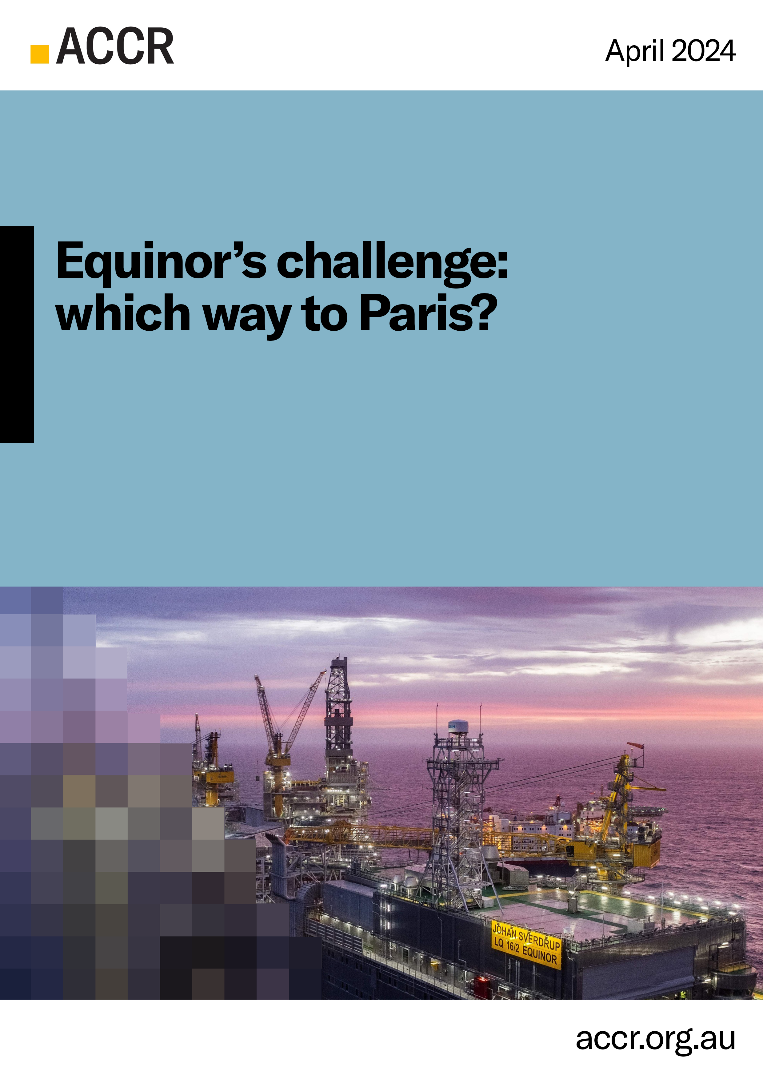 Cover page of the Equinor’s challenge: which way to Paris? publication.