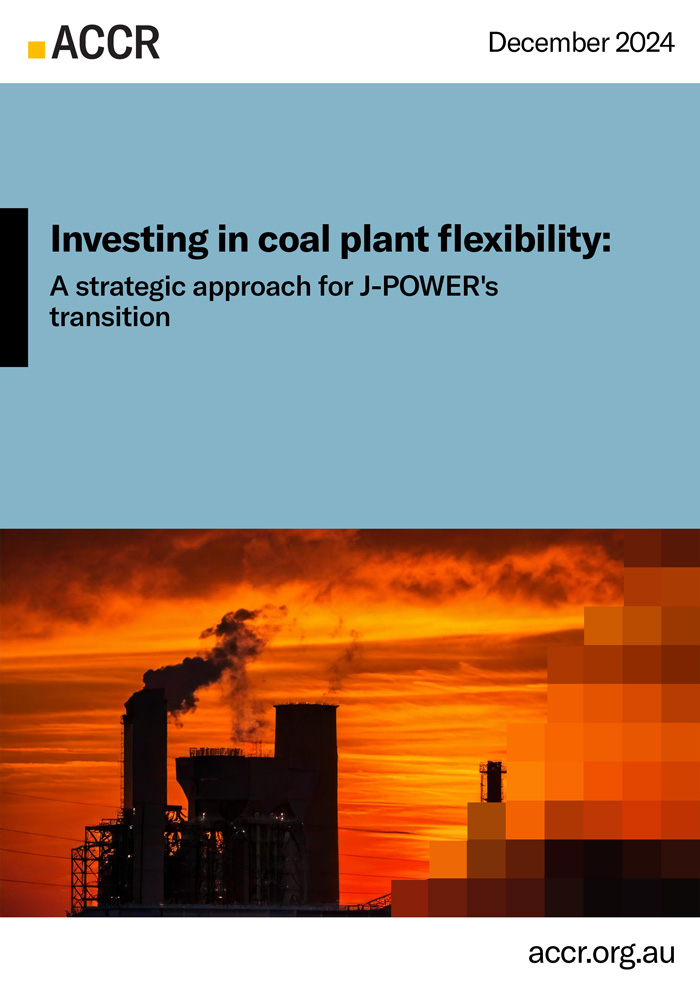 Cover page of the Investing in coal plant flexibility: a strategic approach for J-POWER’s transition publication.