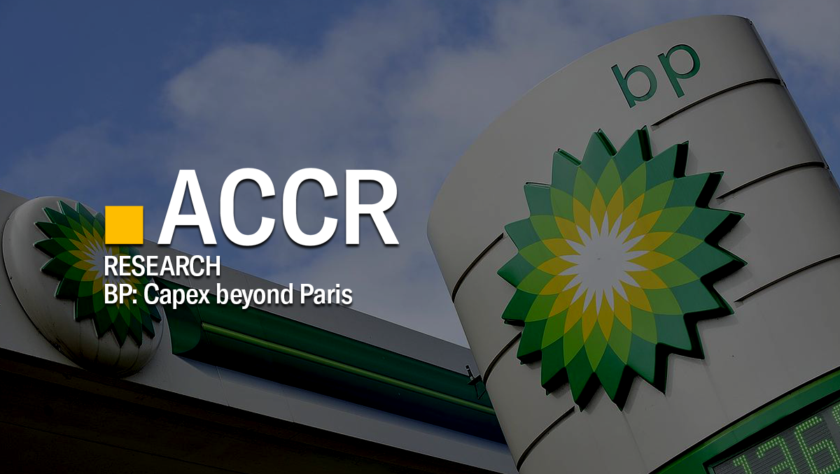 Cover page of the BP: Capex beyond Paris publication.