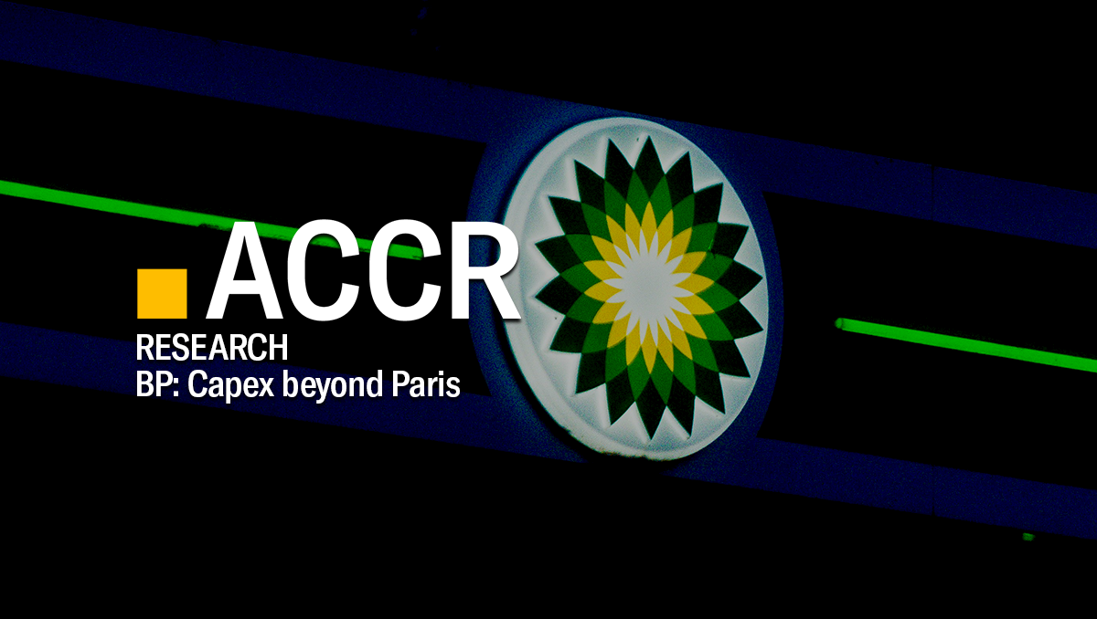 Cover page of the BP: Capex beyond Paris publication.