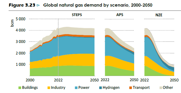 IEA forecasts global gas demand to decline in all scenarios from 2030