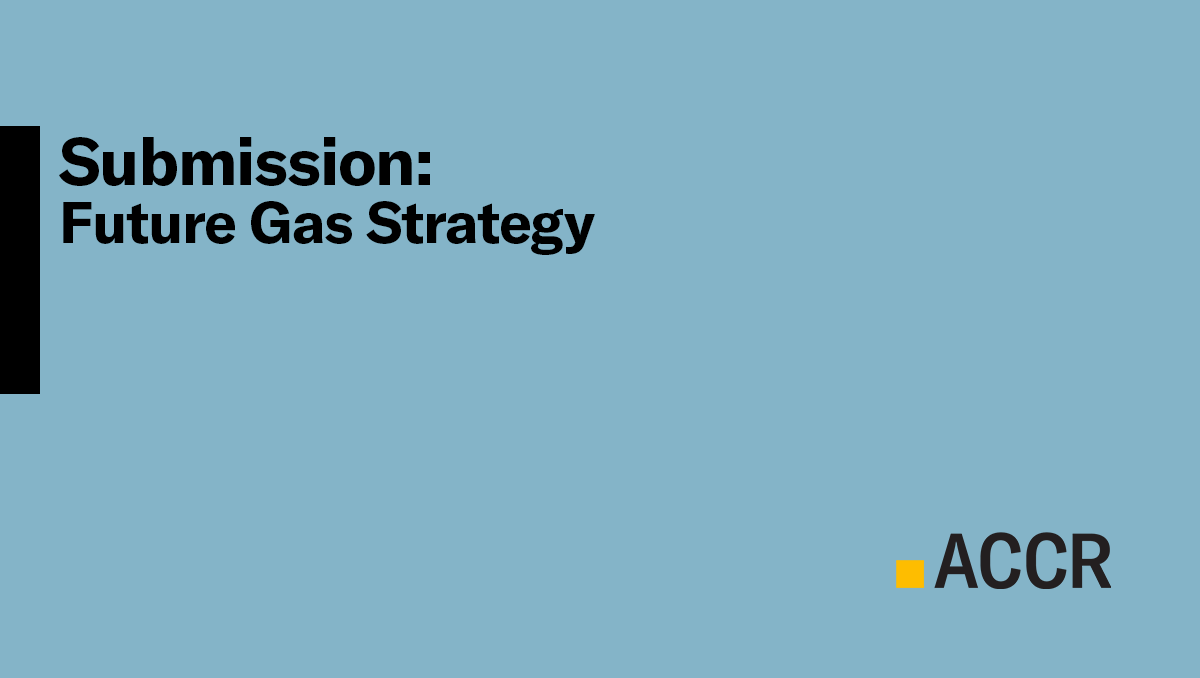 Cover page of the Submission: Future Gas Strategy publication.