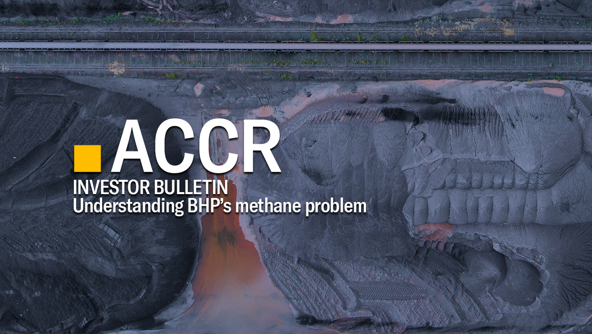 Cover page of the Investor Bulletin: Understanding BHP’s methane problem publication.