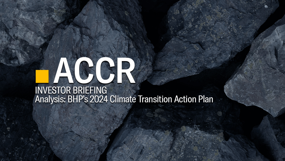 Cover page of the Investor Bulletin: BHP’s 2024 Climate Transition Action Plan (CTAP) publication.