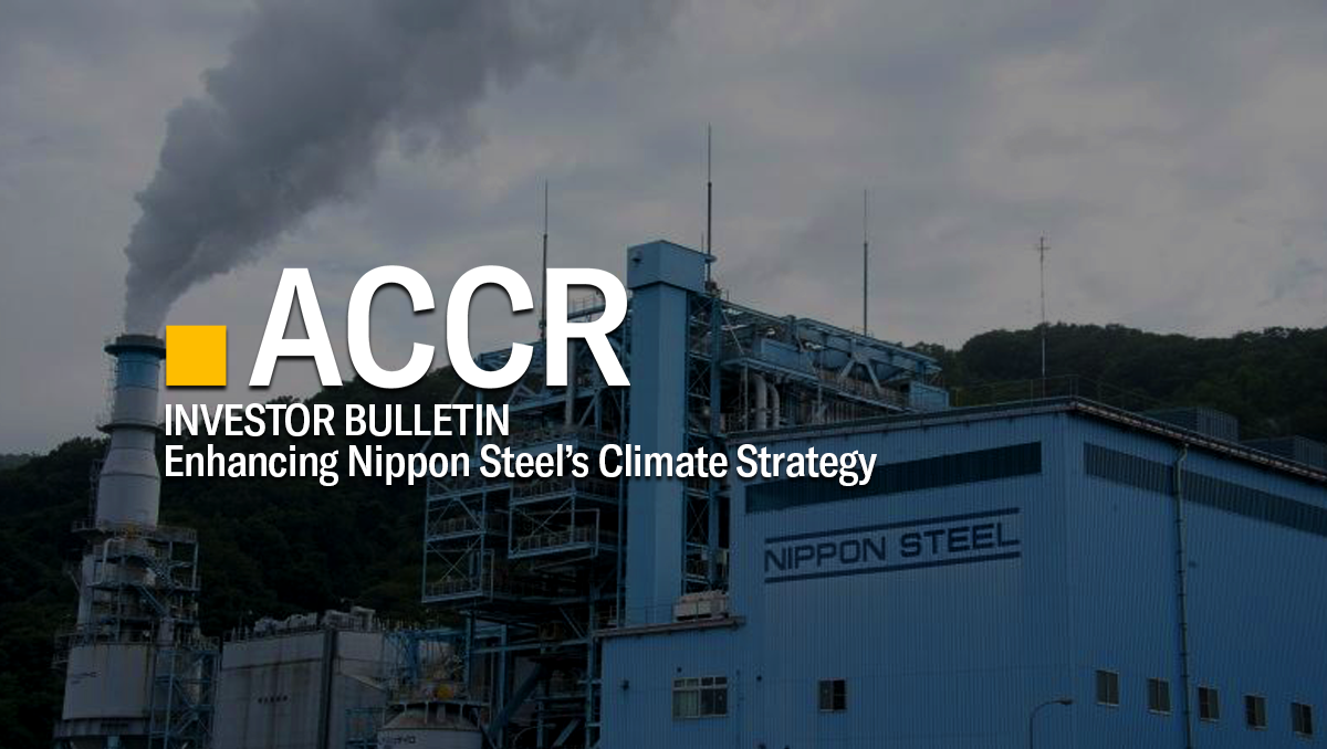 Cover page of the Investor Bulletin: Enhancing Nippon Steel’s Climate Strategy publication.